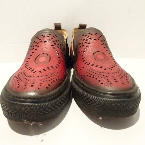 L'Atiste Spring Step Hanna Red Leather Slip On Loafer Shoes Size EU 38 Walking - Picture 1 of 5